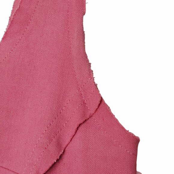 Alexis Demina Rose Pink Rosette Midi Dress Size XXS Raw Edge Floral Sleeveless - Picture 13 of 15